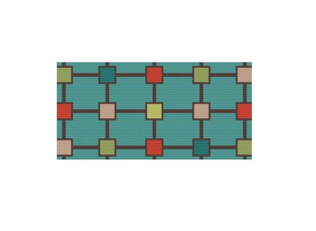 Needlepoint Insert Pattern, 3 Inch by 6 Inch Size, 18 Mesh Geometric ...
