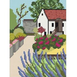 Cottage Garden Needlepoint Pattern, Garden Path, English Garden, Cottage Theme Needlepoint Chart, Secret Garden, Cute Cottage Garden Theme