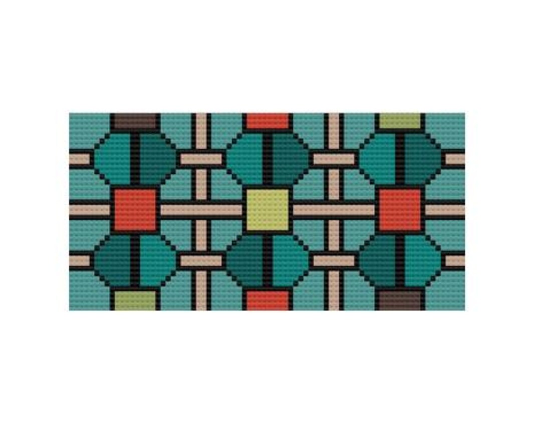 Geomoetric Inset Insert Geometric Digital Chart, 13 Mesh, Teal, 3