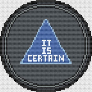Fortune Teller Toy, Prediction Needlepoint Pattern, Classic Toy Needlepoint Chart, Eight Ball Pattern, Black Eight Ball