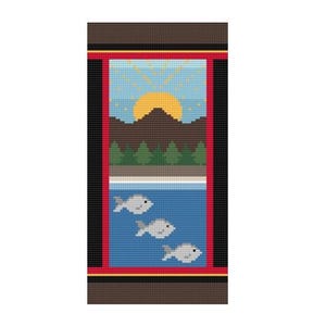 Nature Eyeglass Case, Needlepoint Pattern, Chart, 18 Mesh, Great Outdoors Theme Needlepoint, Okanogan Originals Design