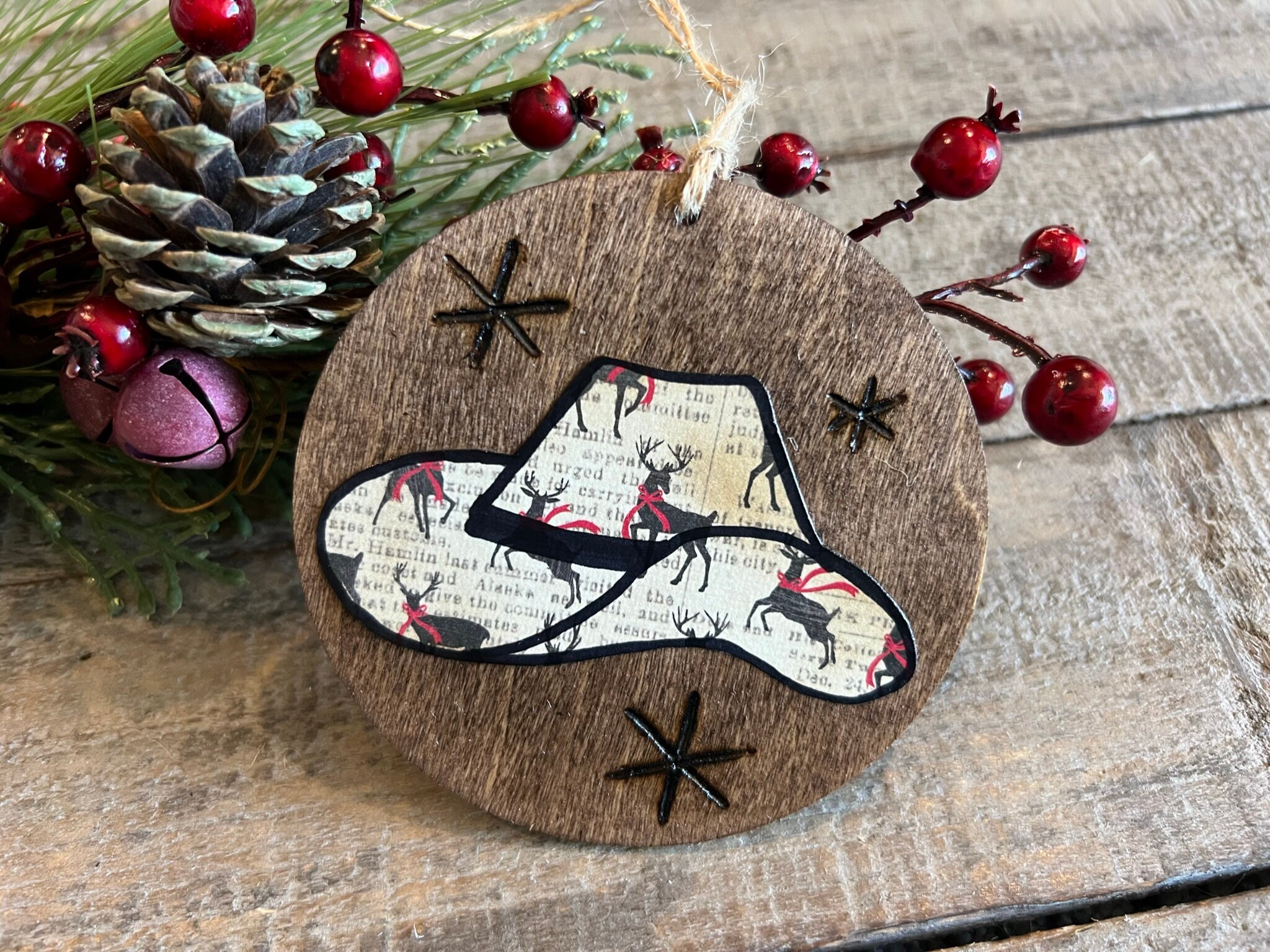 Cowboy Hat Christmas Ornament Cowboy Hat Tree Ornament Etsy