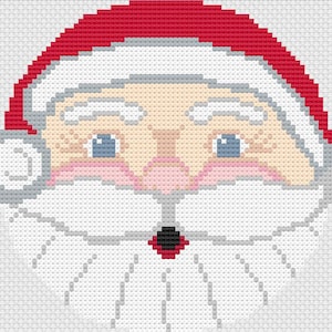 Santa Claus Needlepoint Ornament Pattern, Santa Face Needlepoint Chart, Digital Download, Santa Claus Face, St. Nicholas Needlepoint Chart