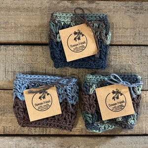 Crocheted Coffee Cozies, Set of 3 Each Cozies, Handmade, Cute Colorful Drink Cozies, 100% Cotton, Reusable Drink Sleeve, Crochet Cup Sleeve
