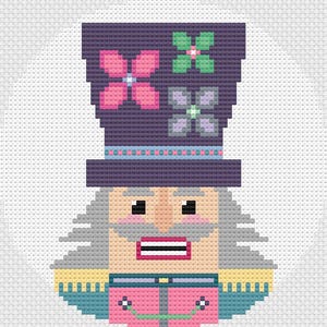 Nutcracker Needlepoint Ornament Pattern, Classic Nutcracker, Christmas Nutcracker, Holiday Nutcracker Needlepoint, Nutcracker Fun Flowers