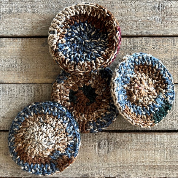 Crochet Coaster Set Etsy