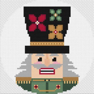 Nutcracker Needlepoint Ornament Pattern, Classic Nutcracker, Christmas Nutcracker, Holiday Nutcracker Needlepoint, Nutcracker Fun Flowers