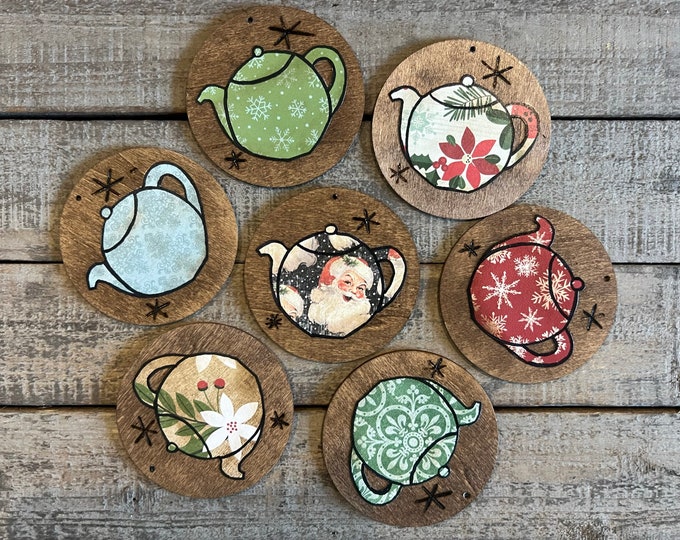 Teapot Christmas Ornament, Teapot Holiday Decoration, Teapot Ornament