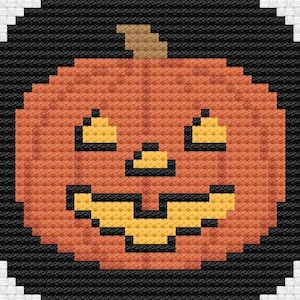 Halloween Pumpkin Needlepoint Mini Patterns, 2 Charts, 13 & 18 Mesh Both, Jack-O-Lantern, Halloween , Bag Charm, Garland, Small Tree Decor