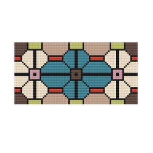 Insert Geometric Floral Needlepoint Chart, 13 Mesh, 3"x6" Size, Geometric, Floral, Graphic Insert Design