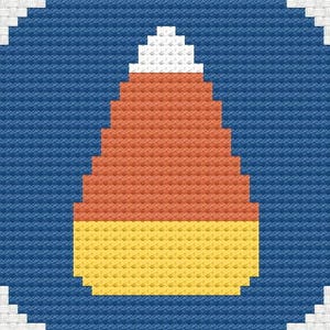 Candy Corn Halloween Needlepoint Mini Patterns, 2 Charts, 13 & 18 Mesh, Sweet Halloween Candy Corn, Bag Charm, Garland, Small Tree Ornament