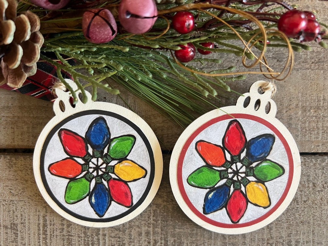 Christmas Lights Ornament, Christmas Light Wreath, Vintage Christmas Lights, Holiday Lights