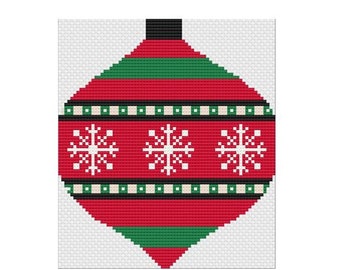 Needlepoint Ornament, Needlepoint Chart, Traditional Needlepoint Christmas Ornament Pattern, Digital Download, Holiday Needlepoint Pattern
