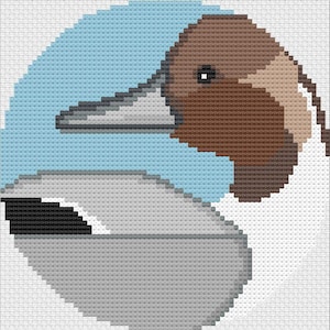 Pintail Duck Needlepoint Pattern, Duck Theme Needlepoint, Ducks, Wildlife Needlepoint, Duck Ornament Pattern, Pintail Duck Coaster Pattern