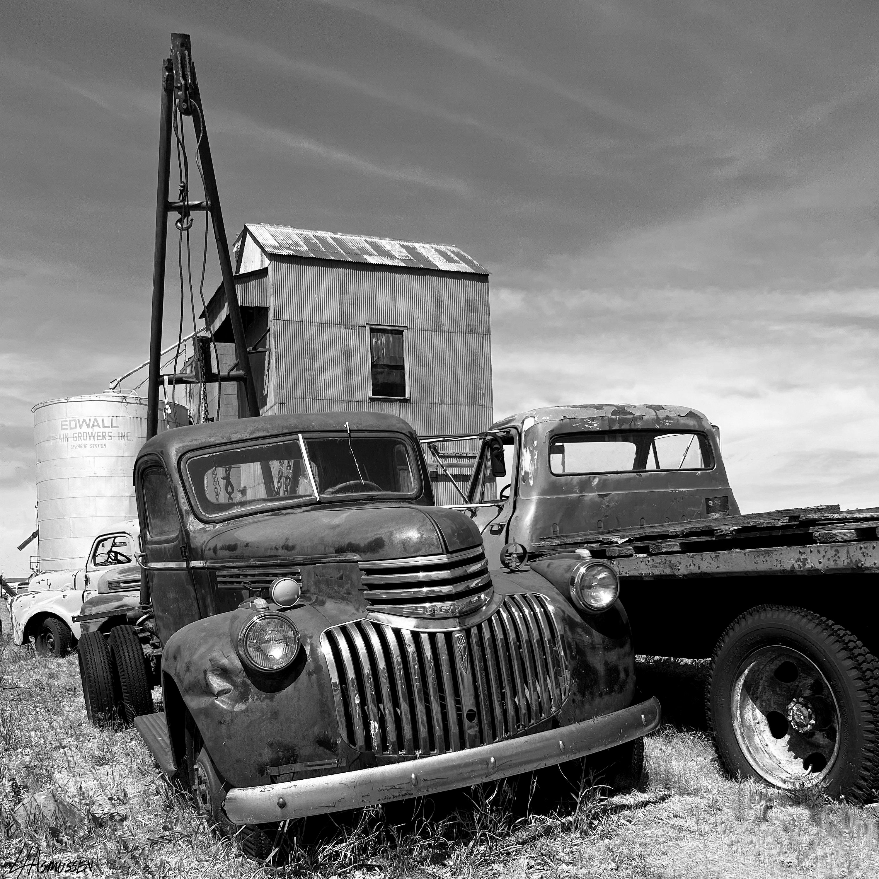 Vintage Farm Trucks, Old Trucks, Black and White Fine Art Print ...