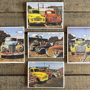 Old Truck Notecards, Farm Trucks, 5 Cards, Pickup Truck Notecards,  Vintage Trucks, Trucks of the Palouse, Vintage Auto Card, Old Work Truck