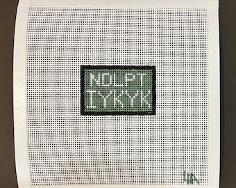 Needlepoint Luggage Tag, 13 Mesh Hand Painted Canvas, IFYKYK, If You Know You Know, Needlepoint Theme Luggage Tag, Fun Bag Charm, Ornament