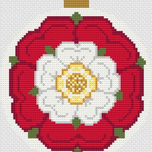 Tudor Rose, Tudor Rose Needlepoint Pattern, Rose Needlepoint, Original Design, Flower Needlepoint Pattern, Digital Download PDF, Tudor Rose