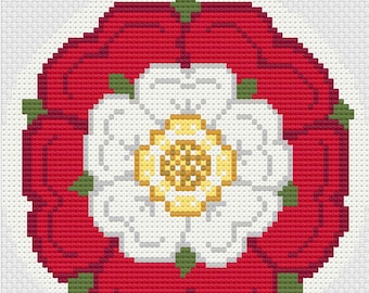 Tudor Rose, Tudor Rose Needlepoint Pattern, Rose Needlepoint, Original Design, Flower Needlepoint Pattern, Digital Download PDF, Tudor Rose