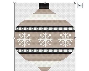 Farmhouse Stye Snowflake Ornament Needlepoint Pattern, Needlepoint Chart, Digital Download, Natural Snowflake Needlepoint, Farmhouse Holiday