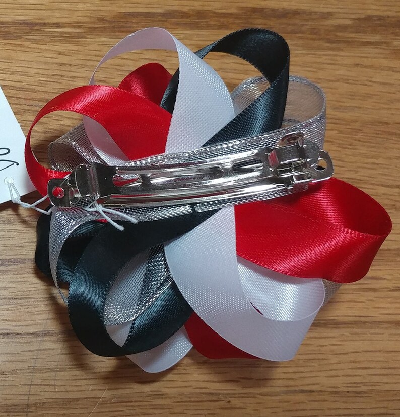 Mickey Mouse Satin Hair Bow with French Barrette Clip D7-002