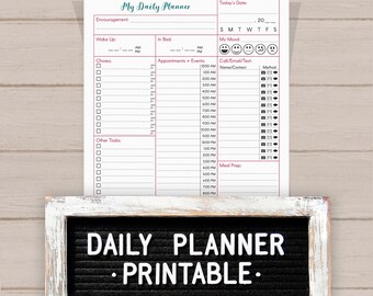 daily plan, undated daily, daily schedule, undated planner, 2021 planner pdf, diy planner, undated printable, planner page, life planner