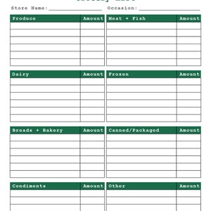 grocery list, grocery shopping, grocery planner, christmas list, shopping list, shopping printable, holiday printables, holiday party print image 2