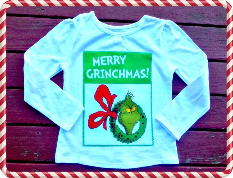 girls grinch shirt authorized Robert Kaufman fabric 2T 3T 4T Etsy