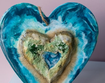 Heart of the Ocean - heart shaped seascape with heart shaped island