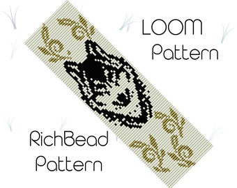 Wolf Perlen Armband Muster Seed perlen loom muster armband Loom Perlen muster Perlenweben Miyuki delica Muster Tier PDF WORD CHAPT