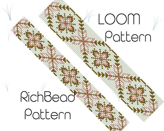 PDF Bead Loom Bracelet Pattern Drops / Beading grid - Petit Bout