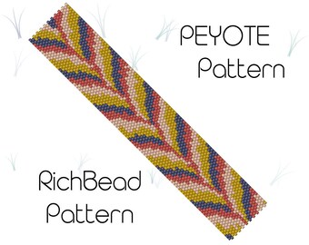 Peyoted beaded bracelet pattern Miyuki delica pattern Pdf Beadweaving bracelet pattern