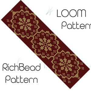 Flower bead loom patterns bracelet Floral loom beading patterns Delica miyuki bracelet beading Beadweaving bracelet patterns PDF WORD CHAPT