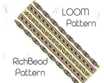Narrow bead loom bracelet patterns Bead loom patterns Beading loom bracelet patterns Skinny beaded bracelet pattern PDF