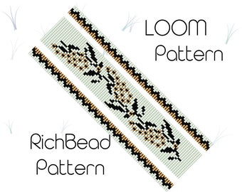 Flower Loom Beaded Bracelet Pattern, Miyuki Delica (PDF)