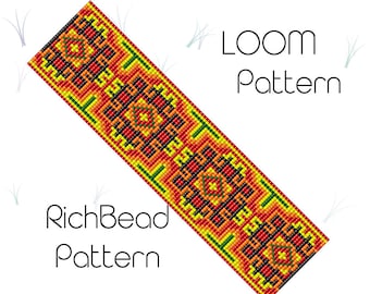 Geometric bead loom bracelet patterns Seed bead patterns bracelet Loom beading patterns Pdf