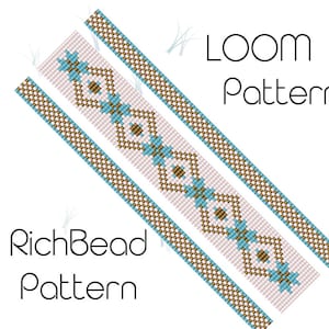 Flower bead loom bracelet patterns Floral seed bead loom patterns Miyuki delica beadweaving patterns Bracelet beading PDF