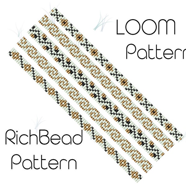Seed bead bracelet patterns for beginners Narrow bracelet bead loom pattern Loom weaving Beginner beadwork Delica bead loom patterns