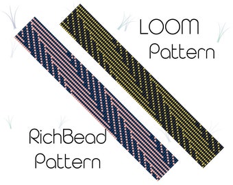 Loom Beading Bracelet Pattern: Miyuki Delica Geometric Cuff (PDF)