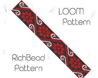 Beaded loom bracelet pattern, PDF seed bead bracelet, DIY beading, Instant download, Bookmark flower pattern, Digital square stitch jewelry