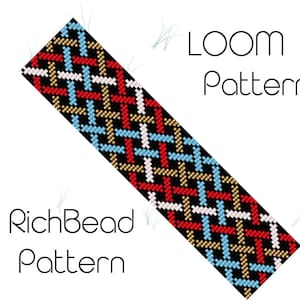 Celtic bead loom patterns bracelet Loom beading patterns Miyuki delica cuff beaded patterns Geometric print PDF