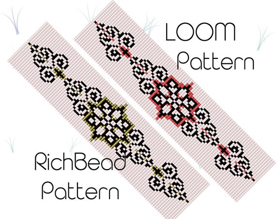 Flower Bead Loom Bracelet Patterns Floral Seed Bead Loom Patterns Miyuki Delica Beadweaving Patterns Bracelet Beading PDF Etsy