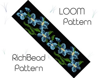 Kornblume Perlenarmband Muster Perlenblume Perlenweben Muster Perlenschmuck Muster PDF Digitaler Download