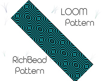 Delica Bead Loom Bracelet Pattern, Square Stitch (PDF Download)