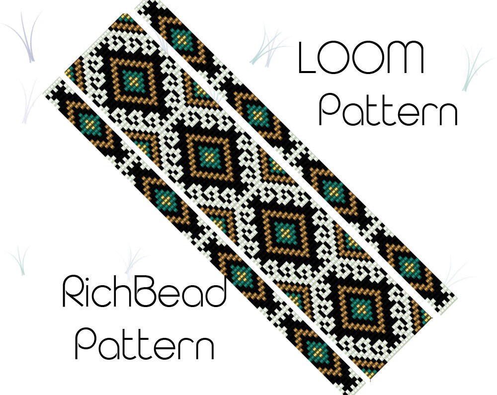 Square Stitch Beading Pattern Bead Loom Bracelet Patterns Bead Loom ...