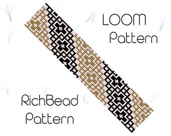 Patrones de telar de cuentas Pulsera Patrón de telar de cuentas PDF - Geométrico
