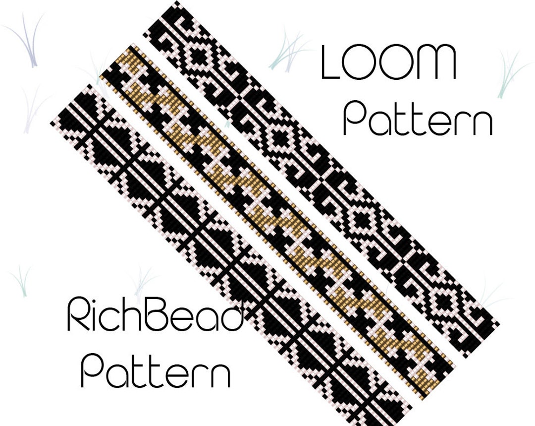Bead Loom Patterns for Bracelet Loom Beading Pattern Cuff PDF - Etsy