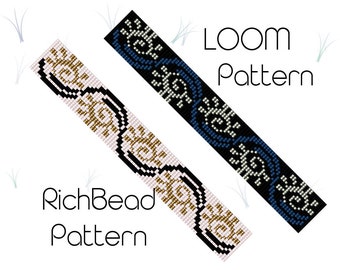 Loom beading patterns bracelet Bead loom patterns Miyuki delica beaded bracelet pattern PDF Instant download