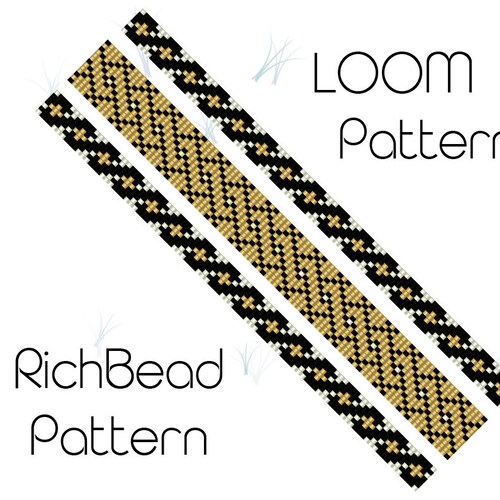 Thin bead loom bracelet patterns Seed bead patterns bracelet  Narrow bracelet Loom weaving Delica beading bracelet Skinny beaded pattern PDF