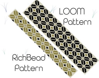 Square Stitch Bead Loom Bracelet Pattern: Geometric Design (PDF Pattern)